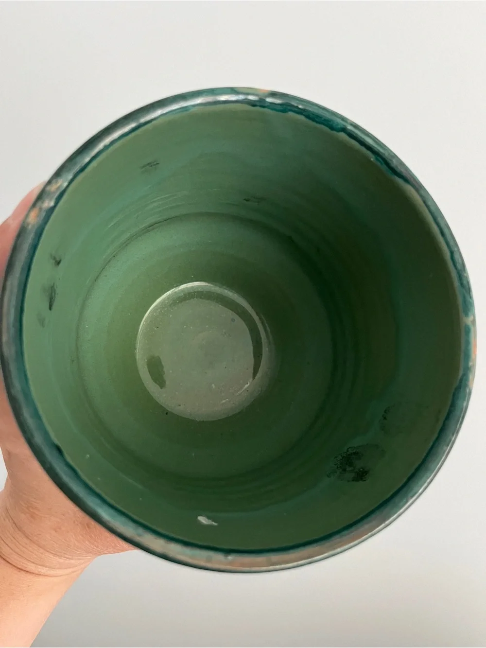 Lovely ITALY Floral Colorful Pot Bowl Green / Aqua Glaze